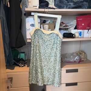 Sequin Mini Dress with Cream Trim